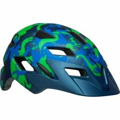 Casque Enfant Bell Sidetrack -Roue Voyage Soldes Magasin Bell Sidetrack Kids Helmet Helmets Camosaurus Matte Blu 2019 BEH7138806 2