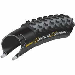 Pneu De Cyclo-cross Continental Cyclo X King RaceSport (souple) -Roue Voyage Soldes Magasin Continental Cyclo X King RaceSport Folding CX Tyre Cyclocross Tyres Black Black 100451 1