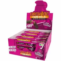 Barres Grenade Carb Killa (12 X 60 G) -Roue Voyage Soldes Magasin Grenade Carb Killa Protein Bar 12 x 60g Bars Dark Choc Raspberry SS23 40590 RASP 2
