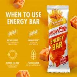 Barres énergétiques High5 (25 X 55 G) -Roue Voyage Soldes Magasin HIGH5 Energy Bar 25 x 55g Bars Caramel 103998137520GBR 0