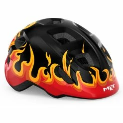 MET Hooray Kid's Helmet -Roue Voyage Soldes Magasin MET Hooray Kid s Helmet Helmets Black Flames 2023 METYOUTH102