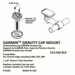 Support De Couvercle K-Edge Garmin Gravity 15 Support De Couvercle K-Edge Garmin Gravity -Roue Voyage Soldes Magasin UPC 3x3 K13 550 BLK